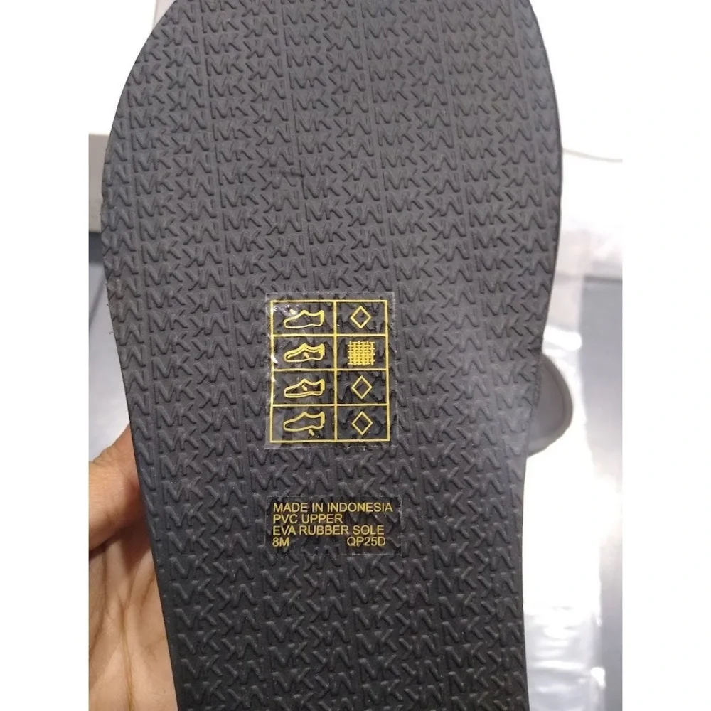 Michael Kors Women's Sandals Wade Slide Mini MK Logo Black 8 - Picture 2 of 2
